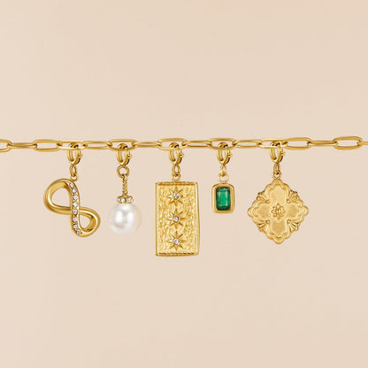 Crystal & Gold Infinity Charm