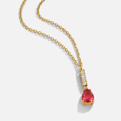 Crystal Ruby Teardrop Necklace