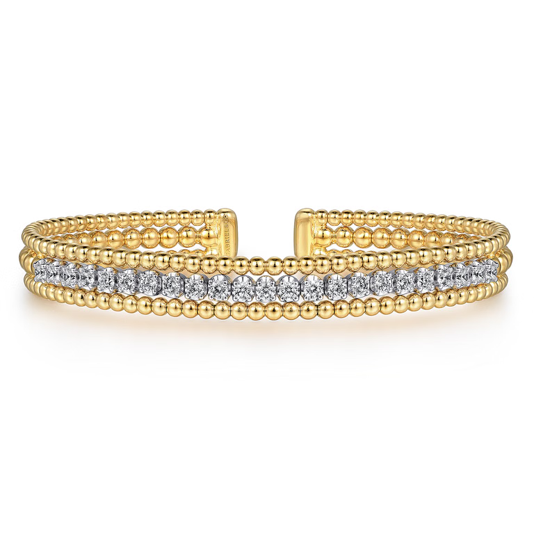 18K White-Yellow Gold Bujukan Diamond Bangle