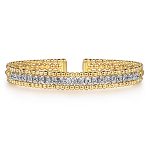 18K White-Yellow Gold Bujukan Diamond Bangle