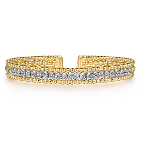 18K White-Yellow Gold Bujukan Diamond Bangle