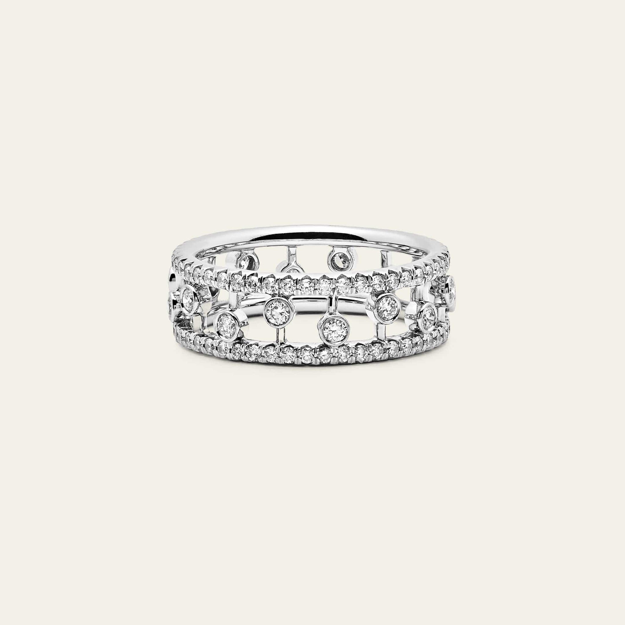 De Beers Dewdrop Band in White Gold