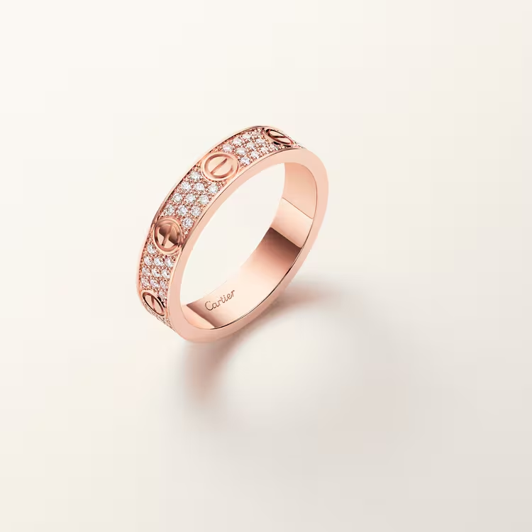 Cartier Rose Gold and Diamond-Paved LOVE Wedding Band