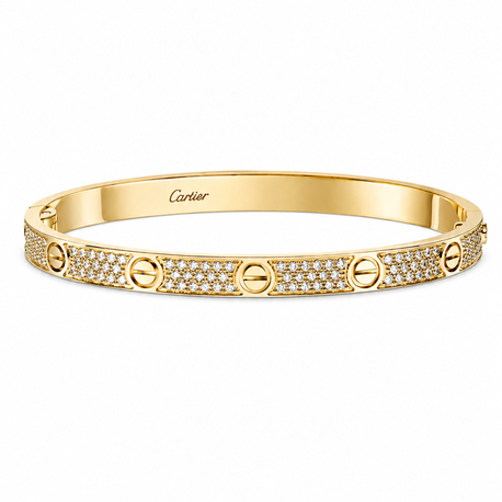 Cartier Love Diamond Bangle fully encrusted with diamonds LOVE bracelet, classic model, paved