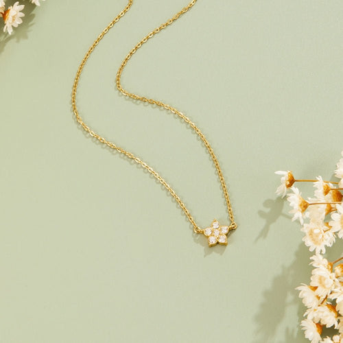 Elara Crystal Bloom Gold Necklace