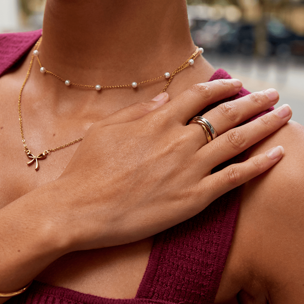 Elena Three-Toned Loop Ring