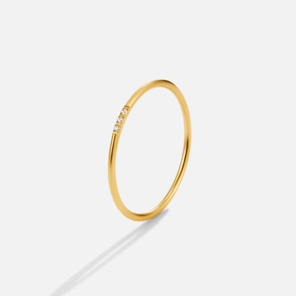 Eula Gold & Crystal Band Ring Set