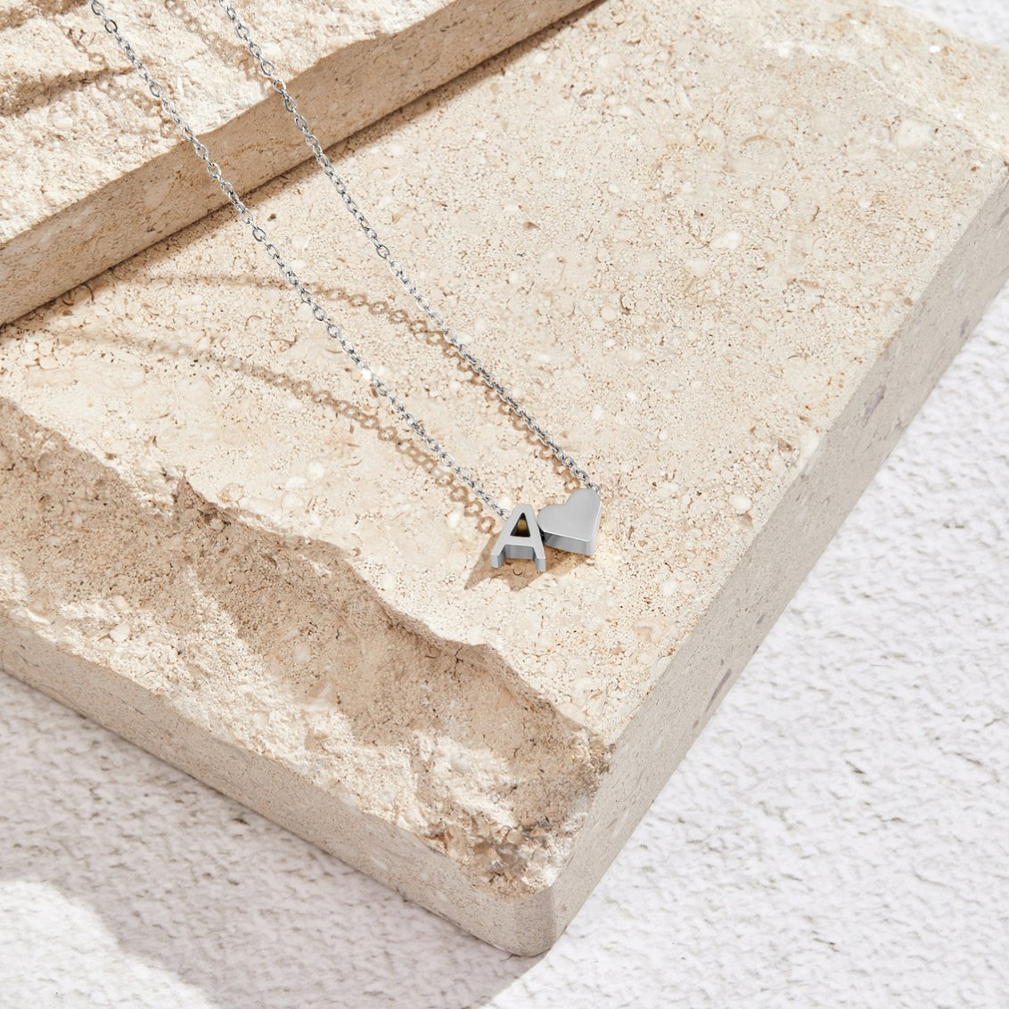 Forever Love & Letter Silver Necklace