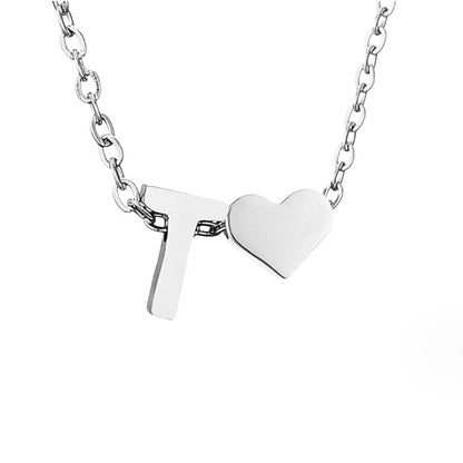 Forever Love & Letter Silver Necklace