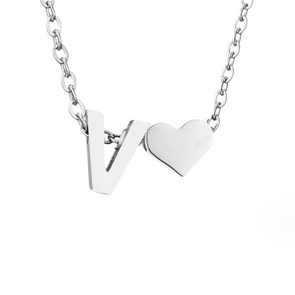 Forever Love & Letter Silver Necklace