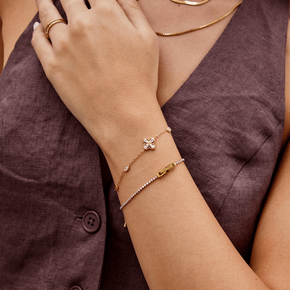 Four Leaf Clover Crystal Bracelet
