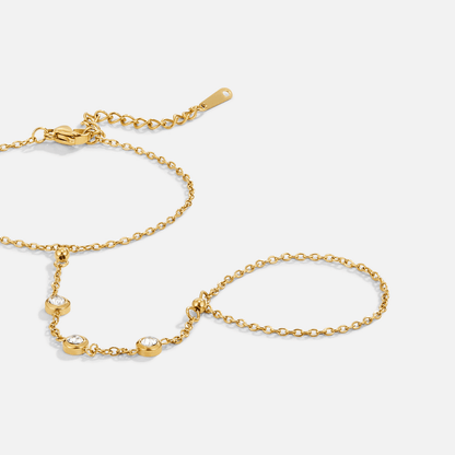 Freya Crystal Hand Chain Bracelet