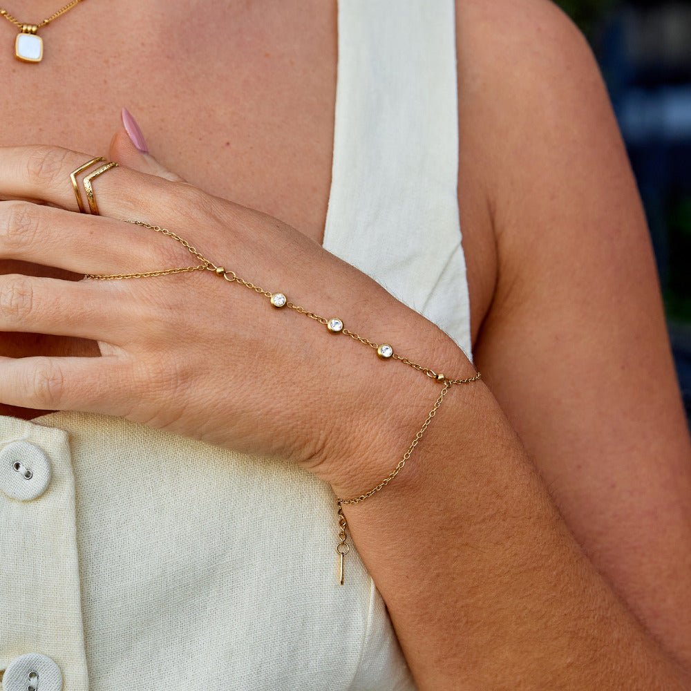 Freya Crystal Hand Chain Bracelet