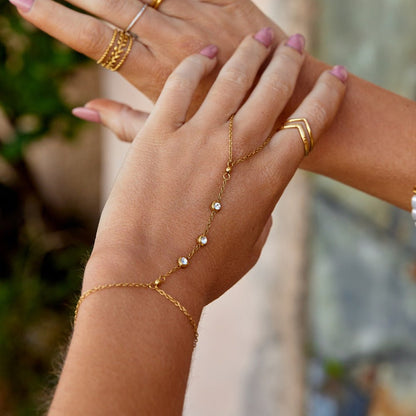 Freya Crystal Hand Chain Bracelet
