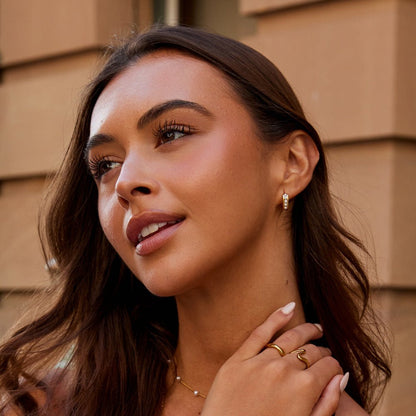 Gold Eula Pearl Hoop Earrings