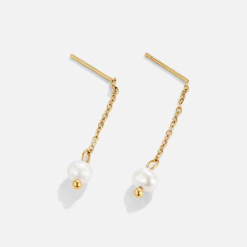Gold Maria Pearl Drop Earrings