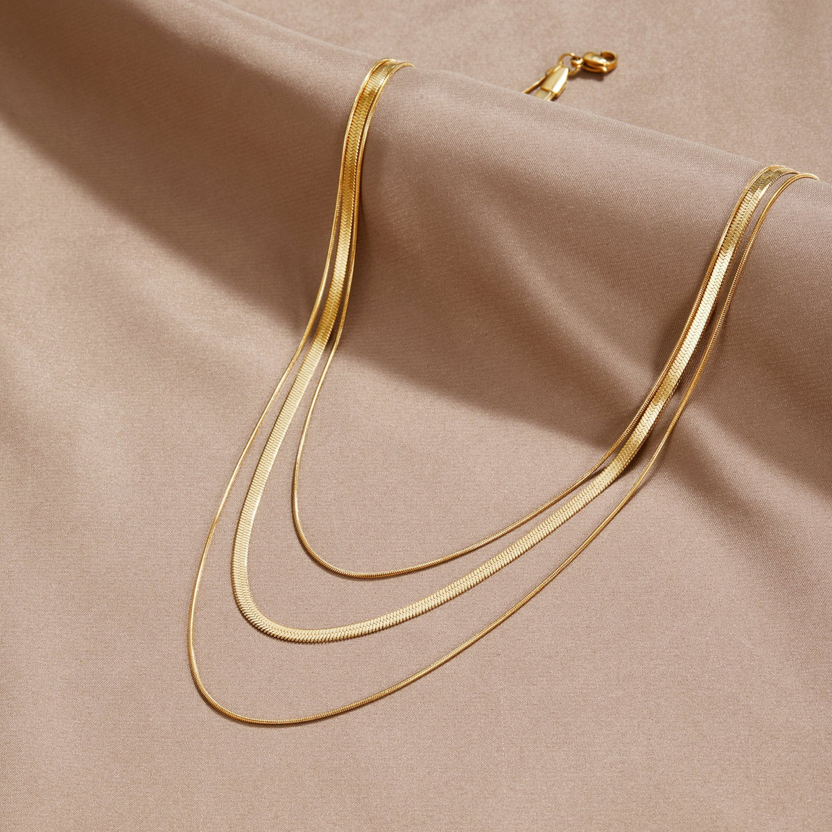 Gold Multi-Layered Chain Necklace