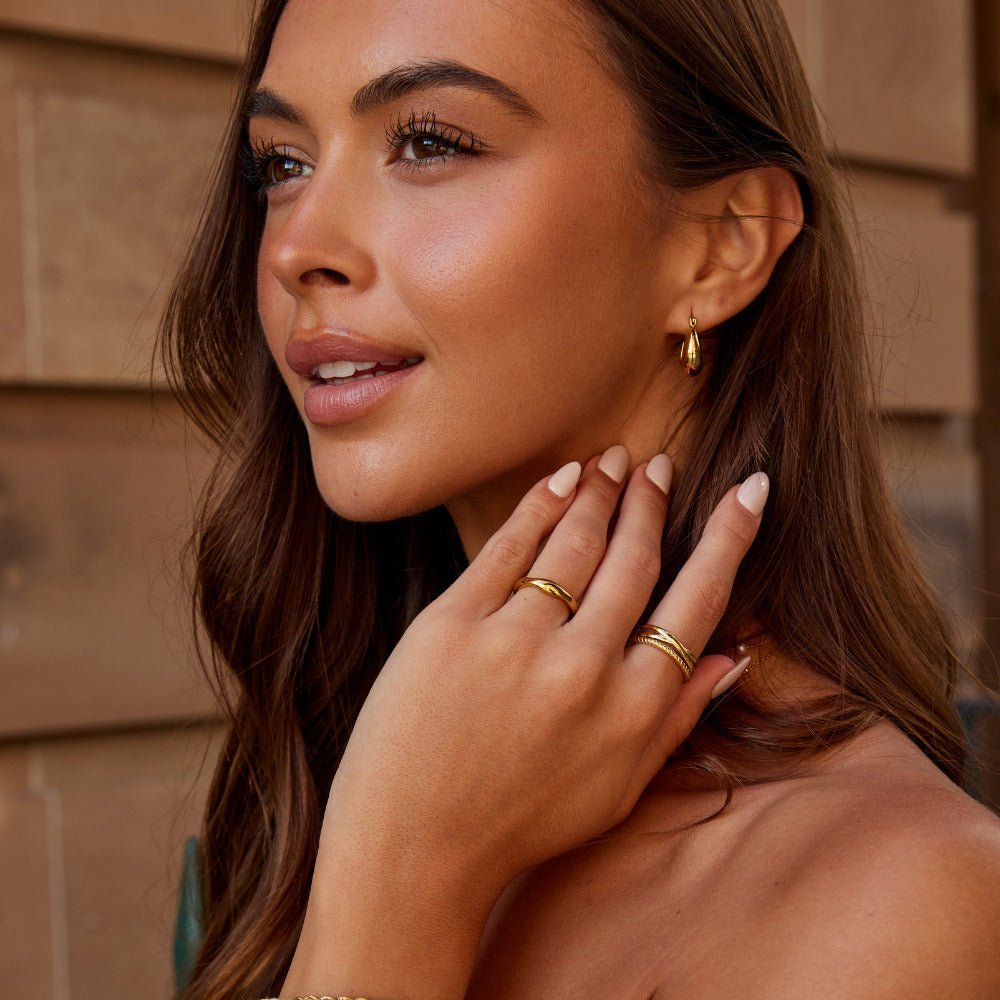 Gold Serenity Hoop Earrings
