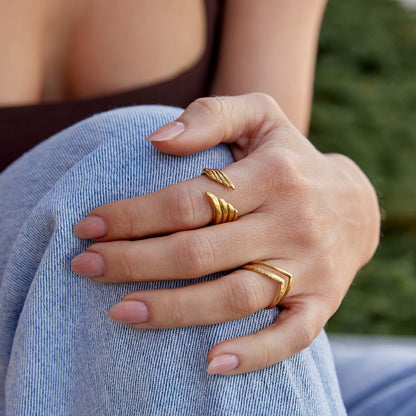 Golden Angel Wing Wrap Ring