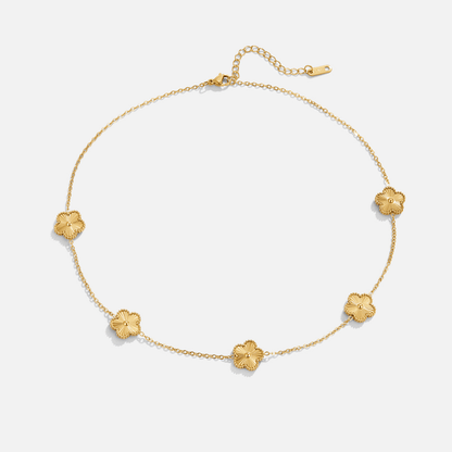Golden Clover Cluster Necklace
