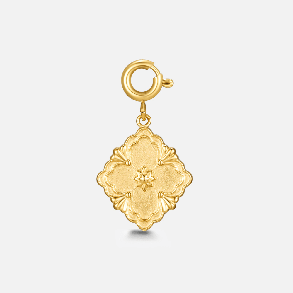 Golden Clover Leaf Charm