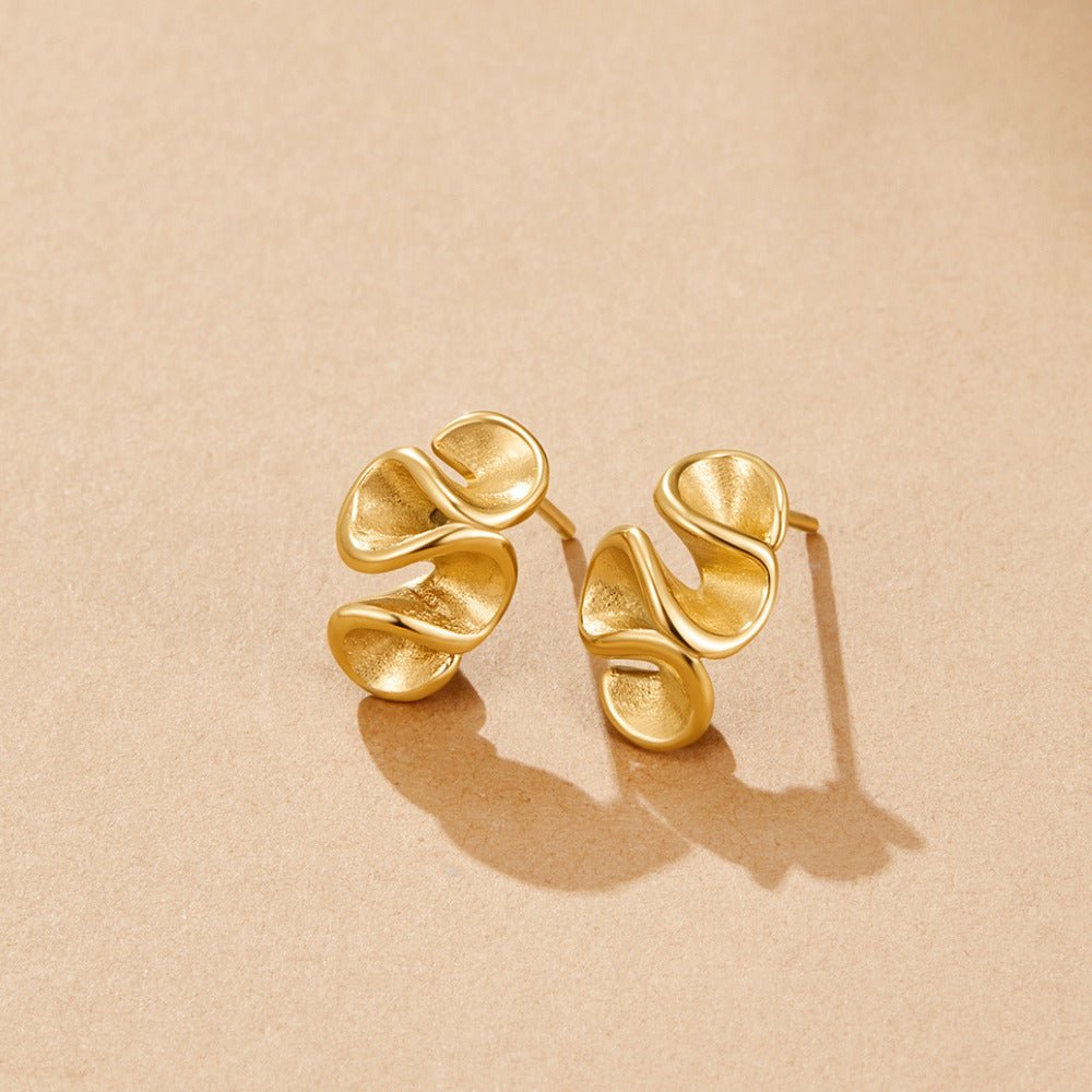 Golden Spiral Drop Earrings