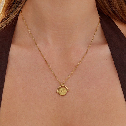 Golden Sun Coin Necklace
