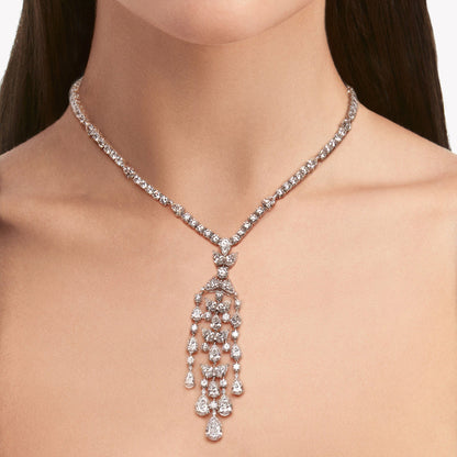 Graff Platinum and White Gold Diamond Knifebar Chandelier Necklace