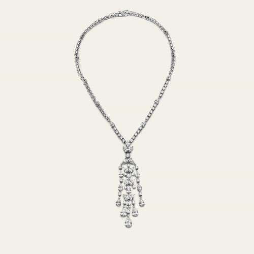 Graff Platinum and White Gold Diamond Knifebar Chandelier Necklace