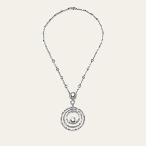 Graff Platinum and White Gold Diamond Microset Bulls' Eye Necklace