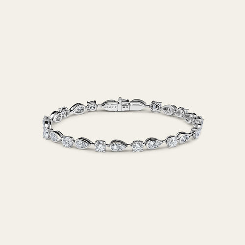 Graff Platinum and White Gold Multi Shape Diamond Bracelet