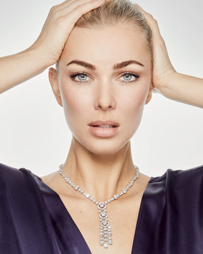 Graff White Gold Diamond Drop Necklace