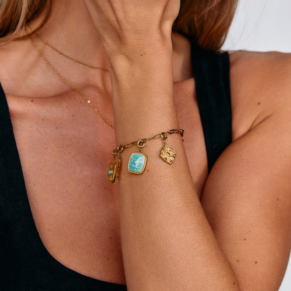 Green Amazonite Stone Charm