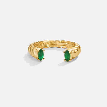 Green Emerald  Cuff Ring