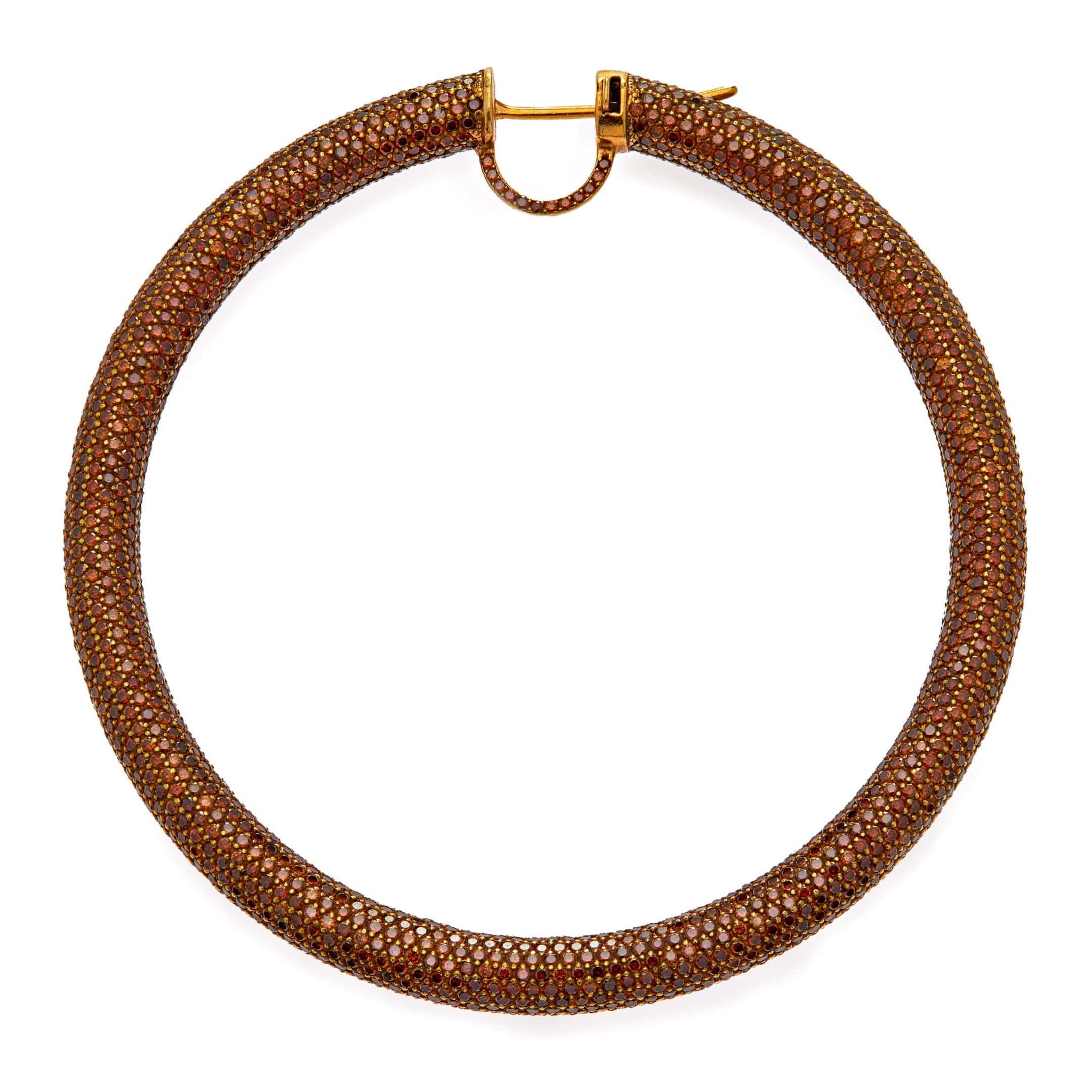 Jacob & Co. Hoop Earrings 18K Yellow Gold Pavé Set with Brown Diamonds