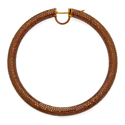 Jacob & Co. Hoop Earrings 18K Yellow Gold Pavé Set with Brown Diamonds