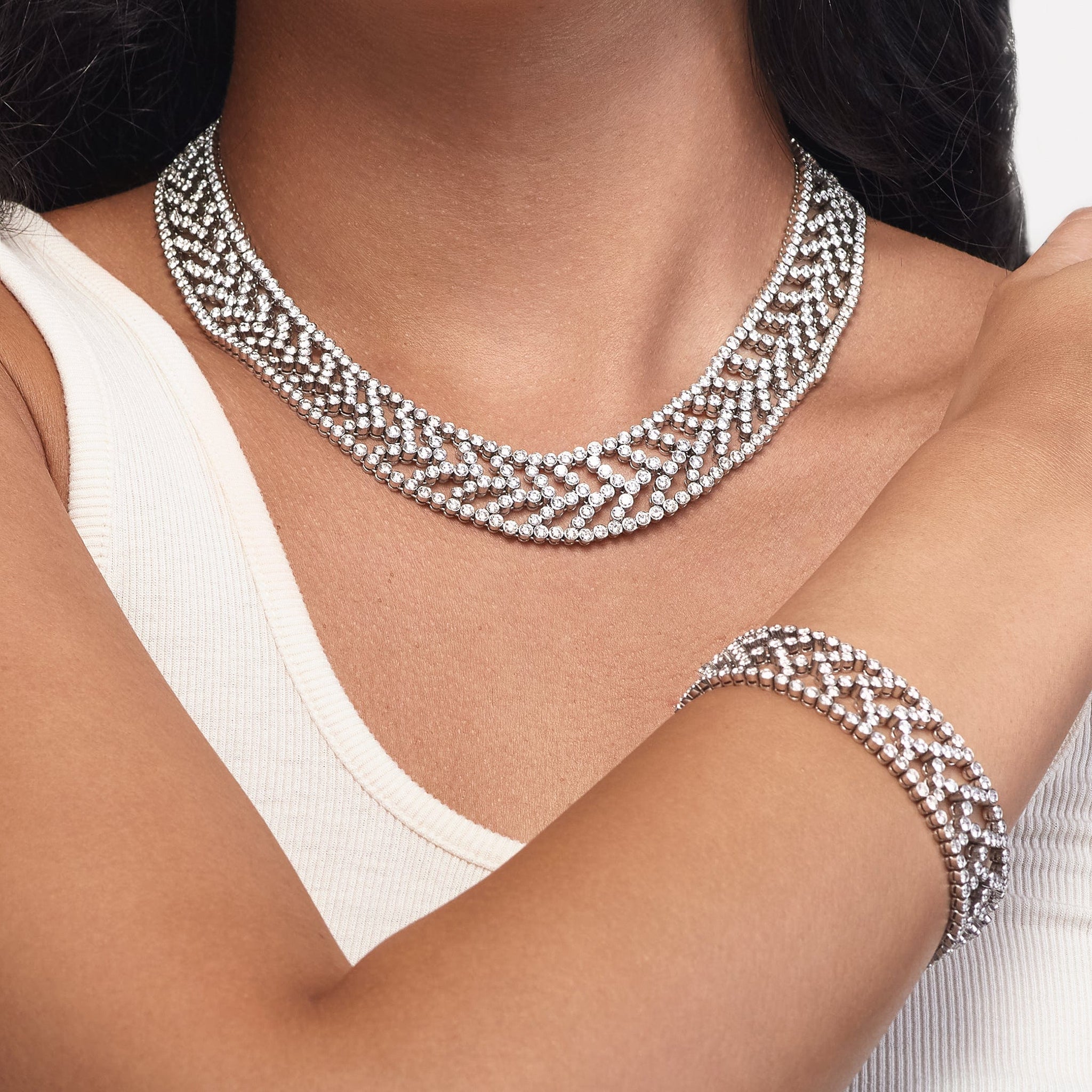 Tiffany & Co. Chevron Motif Diamond Bracelet