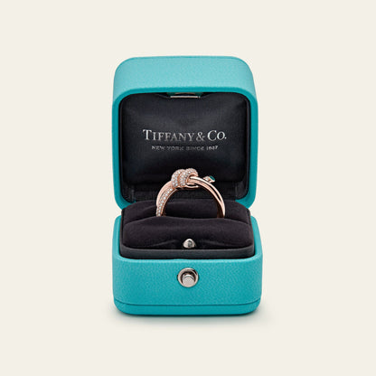 Tiffany & Co. Knot Double Row Ring in Rose Gold with Diamonds 69683304