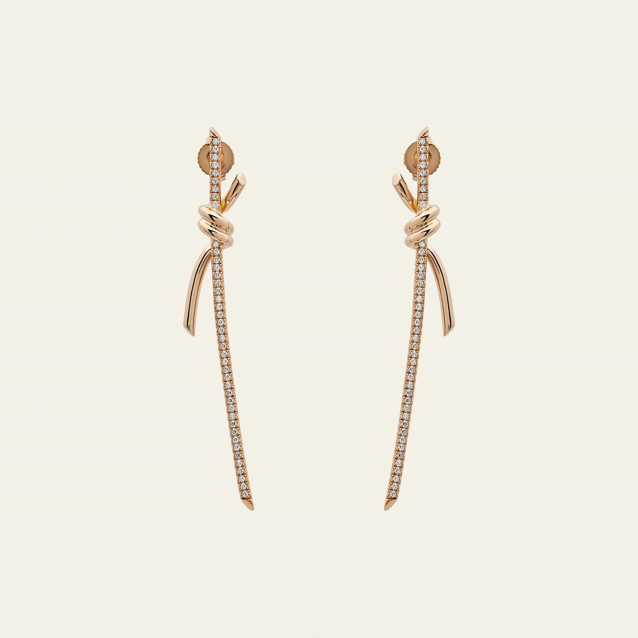 Tiffany & Co. Knot Drop Earrings in Rose Gold with Diamonds 69526128