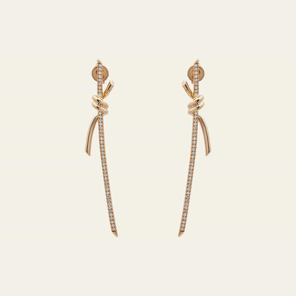 Tiffany & Co. Knot Drop Earrings in Rose Gold with Diamonds 69526128