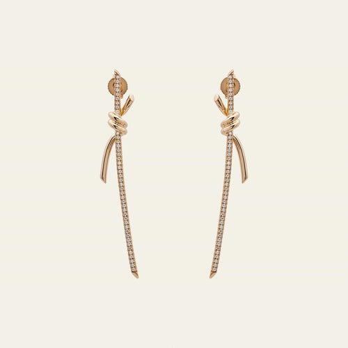 Tiffany & Co. Knot Drop Earrings in Rose Gold with Diamonds 69526128