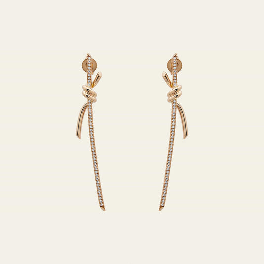 Tiffany & Co. Knot Drop Earrings in Rose Gold with Diamonds 69526128