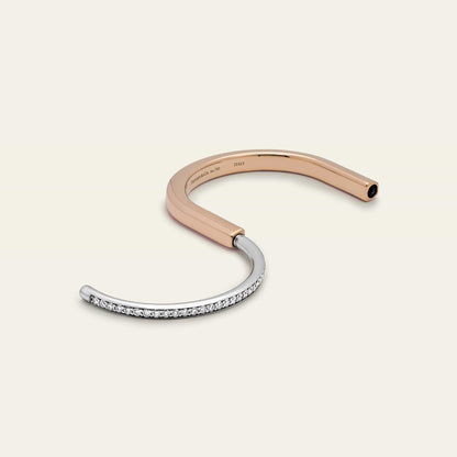 Tiffany & Co. Lock Bangle Rose Gold and White Gold with Half Pavé Diamonds 70158337