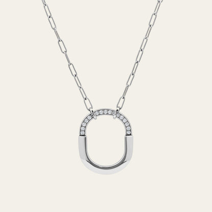 Tiffany & Co. Lock Necklace in White Gold with Diamonds 72342119