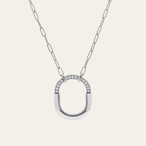 Tiffany & Co. Lock Necklace in White Gold with Diamonds 72342119