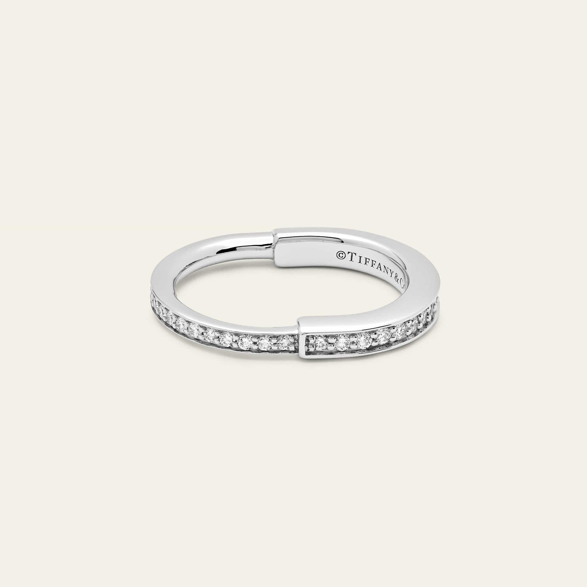 Tiffany & Co. Lock Ring in White Gold with Pavé Diamonds 72792092