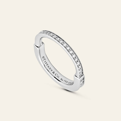 Tiffany & Co. Lock Ring in White Gold with Pavé Diamonds 72792092