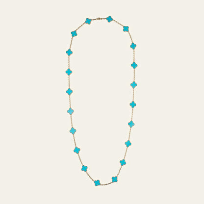 Van Cleef & Arpels Vintage Alhambra Necklace Turquoise Motifs Limited Edition